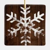 Rustic Wood 1 Kerstmis Mr. & Mrs Custom Photo Keramisch Ornament (Achterkant)