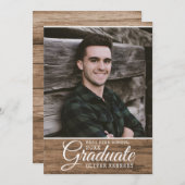 Rustic Wood 2025 Afstuderen Foto Afstuderen Aankondiging (Voorkant / Achterkant)