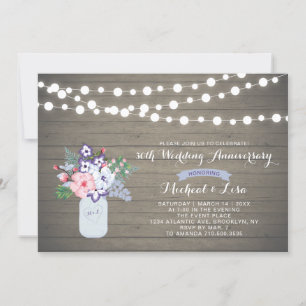 Rustic Wood 30th Wedding Jubileum Uitnodiging