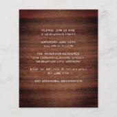 Rustic Wood 3 Foto Budget GraduParty nodigt uit (Achterkant)