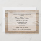 Rustic Wood 3 Photo Graduation Party Invitation (Dos)