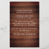 Rustic Wood 3 Uitnodiging tot Afstuderen voor foto (Achterkant)