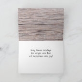 Rustic Wood 4 Foto-collage Kerstmis Feestdagen Kaart (Binnen)