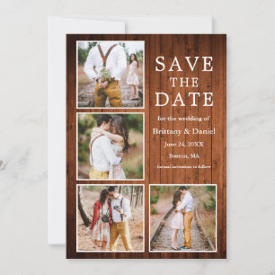 Rustic Wood 4 Foto Verloving Save The Date