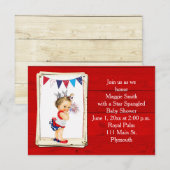 Rustic Wood 4 juillet Baby shower Invitation (Devant / Derrière)