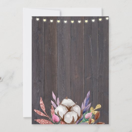 Rustic Wood 70e Invitation d'anniversaire surprise (Dos)