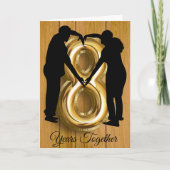 Rustic Wood 8th Wedding Anniversary Card Couple Kaart (Voorkant)