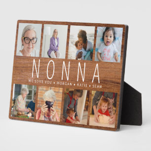 Rustic Wood Aangepast 8 Foto Modern nonna Gift Fotoplaat