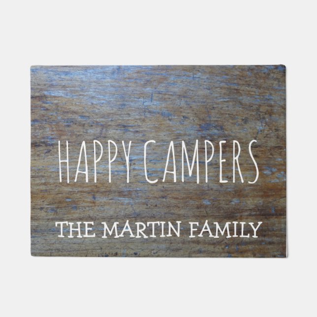 Rustic Wood - Aangepaste campagne | Happy Campers Deurmat (Voorkant)