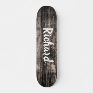 Rustic Wood Aangepaste naam op maat Skateboard