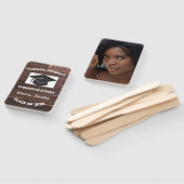 Rustic Wood Afstuderen Ceremony Photo Fan Set Handwaaier (Niet-gemonteerd)