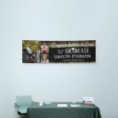 Rustic Wood Afstuderen Class of 2021 Photo Collage Spandoek (Beurs)