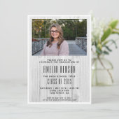 Rustic Wood Afstuderen Fotografie Kaart (Staand voorkant)