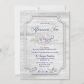 Rustic Wood Afternoon Tea Baby Shower Kaart (Voorkant)