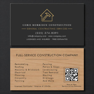 Rustic Wood Algemene Bouw QR Code Visitekaartje
