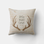 Rustic Wood and Antlers Little Man Cave Nursery Kussen (Achterkant)