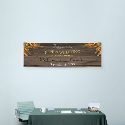 Rustic Wood and Gold Wedding Banner (Beurs)