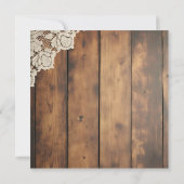 Rustic Wood and Lace Bridal Shower Invitation Kaart (Achterkant)