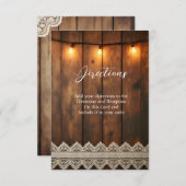 Rustic Wood and Lace Directions Enclosure Card Bedankkaart (Voorkant / Achterkant)