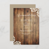 Rustic Wood and Lace Wedding Accommodation  Informatiekaartje (Voorkant / Achterkant)
