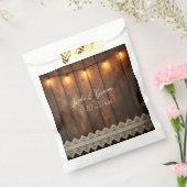 Rustic Wood and Lace Wedding Bedankzakje (Gezegeld)