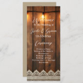 Rustic Wood and Lace Wedding Program Programma (Voorkant / Achterkant)
