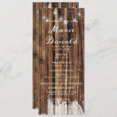 Rustic Wood and Lantern Wedding Programma (Voorkant / Achterkant)