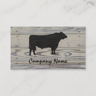 Rustic Wood Angus Bull Waterverf Visitekaartje