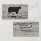 Rustic Wood Angus Bull Waterverf Visitekaartje (Voorkant / Achterkant)