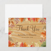 Rustic Wood Autumn Herfst Red Leaves Hartelijk dan (Voorkant / Achterkant)