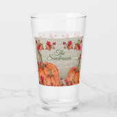 Rustic Wood Autumn Oranje pompoenen Glas (Achterkant)
