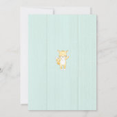 Rustic Wood Baby Animals Douche Uitnodiging | Mint (Achterkant)