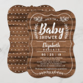 Rustic Wood Baby shower Invitation Kaart (Voorkant / Achterkant)