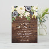 Rustic Wood Baby shower Kaart (Staand voorkant)