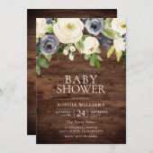 Rustic Wood Baby shower Kaart (Voorkant / Achterkant)