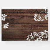 Rustic Wood Baby's Breath Handwriting Livre d'or (Dos)