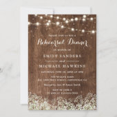 Rustic Wood Baby's Rreath String Lights Rehearsal Kaart (Voorkant)