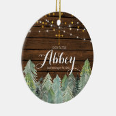 Rustic Wood Baptisme Ornament godslasterlijk Ornam (Rechts)