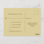 Rustic Wood Barn Gold Oranje Leaf Wedding RSVP Briefkaart (Achterkant)