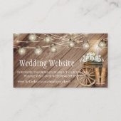 Rustic Wood Barrel & Mason Jars - Weddenschap Webs Informatiekaartje (Voorkant)