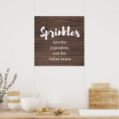 Rustic Wood Bathroom Art - Sprinkles Poster (Keuken)