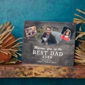 Rustic Wood Best Dad 2 Kinder Fotopriester Day Fotoplaat (Zijkant)
