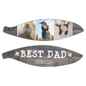 Rustic Wood Best Dad 3 Photo Collage Keepslag Basketbal (Panelen)