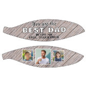 Rustic Wood Best Dad 3 Photo Collage Keepslag Basketbal (Panelen)