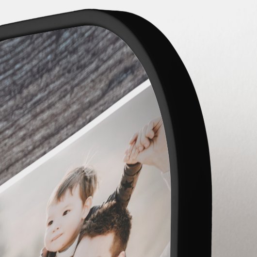 Rustic Wood Best Dad 3 Photo Collage Keepslag Pickleball Paddle (Links Detail)