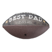 Rustic Wood Best Dad Family 3 Photo Collage American Football (Gedraaid 270)