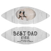 Rustic Wood Best Dad Modern Script Custom Photo American Football (Panelen)