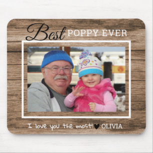 Rustic Wood Best Poppy Ever Grandpa Foto Muismat