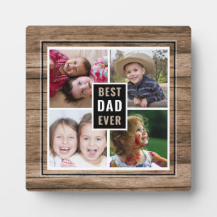Rustic Wood Beste vader ooit Foto Collage Fotoplaat