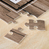 Rustic Wood Beste vader ooit Foto Collage Legpuzzel (Zijkant)